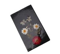 ibasenice Cuaderno Creativo Diseño de Flores Secas Negro, Papel, para Hacer Bocetos y Poesía en Casa U Oficina
