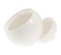ibasenice Cuenco de Cerámica Blanco Tapa para Mantener Sopa Caliente de 420ml Diseño Sencillo y Funcional Adecuado para Servir en Cocina o Desayuno