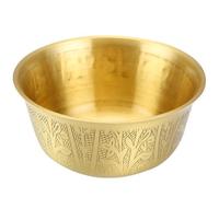ibasenice Cuenco de Cobre Puro con Patrones Grabados Recipiente para Agua de Sacrificio Templos Decoración para Altar y Ofrecimiento Resistente la Oxidación Regalo Original para Aficionados