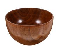ibasenice Cuenco de Madera Redondo Estilo Japonés Gran Capacidad, Resistente a Altas Temperaturas y Deformaciones, Adecuado para Sopa y Ensaladas