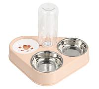 ibasenice Cuenco para Mascotas De Acero Inoxidable Comedero Resistente y Antideslizante con Base De Silicona para Gatos y Perros Adecuado para Comederos Automáticos y Viajes