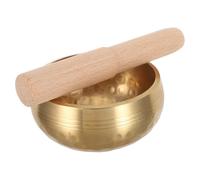 ibasenice Cuenco Tibetano de Meditación Hecho Mano con Martillado Auténtico y de Madera para Yoga Mindfulness y Relajación para Mujeres y Hombres