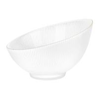 ibasenice Cuenco Transparente de Vidrio Boca Oblicua para Postre y Frutas, Diseño Original y Simple, Adecuado para Uso Hogar y Almacenamiento de Snacks