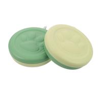 ibasenice Cuencos de Viaje para Mascotas 2 Piezas, Cuencos Portátiles para Perros y Gatos, Tazones para Agua y Comida Tamaño L 5,87x5,5 Pulgadas, Diseño Doble Color Verde para Paseos