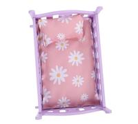 ibasenice Cuna Miniatura para Muñecas Accesorio de Decoración para Casa de Muñecas Incluye Cojines y Edredón Mueble para Bebés y Muñecos Miniatura