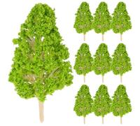 ibasenice de Modelo de Árbol en Miniatura Diseño Realista Verde 10 Piezas Material de Alambre y Espuma, Fácil de Almacenar para Maquetas de Trenes para Decoración de Paisaje