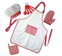 ibasenice Delantal y Gorro De Chef para Niños Pequeños Conjunto 5 Piezas Algodón Colores Variados Protección para Cocina y Horneado Actividades Infantiles
