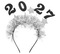 ibasenice Diadema de Feliz Año Nuevo 2027 para Fiesta de Nochevieja, Diademas Metálicas para Niñas, Ideales para Decoraciones Festivas y Accesorios para Fotos (Plata)