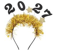 ibasenice Diadema de Feliz Año Nuevo 2027 para Fiesta de Nochevieja, Diademas Metálicas para Niñas, Ideales para Decoraciones Festivas y Accesorios para Fotos (Dorada)