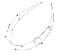 ibasenice Diadema de Moda para Mujer Estrellas y Luna en Metal Plateado, Accesorio Ligero y Ajustable para Fiesta, Boda y Uso Diario, Aro Cabello Diseño Único y Elegante