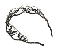 ibasenice Diadema Gemas de Imitación Negra, Aro de Pelo Cuentas de Cristal Brillante para Novia, Accesorio Elegante para Bodas y Fiestas, Tocado Femenino de Moda