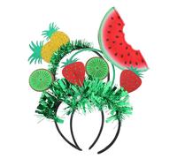 ibasenice Diademas de Frutas para Mujer 4 Unidades Diseños de Piña, Fresa, Sandía y Kiwi, Accesorios Cabello para Fiestas Hawaianas, Carnaval y Festivales, Banda para Pelo Niña