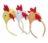 ibasenice Diademas Divertidas de Pollo para Disfraz, 3 Piezas Diseño 3d de Pollito, Accesorios Cómodos y Suaves para Fiestas, Halloween y Representaciones Teatrales