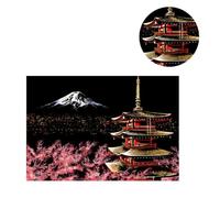 ibasenice Dibujo para Rascar para Adultos Manualidades DIY, Pintura Raspada Hecha a Mano Imagen Monte Fuji, Herramienta de Descompresión Creativa para Relajación y Decoración, Kit Artístico