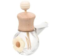 ibasenice Difusor Vacío para Coche Botella de Vidrio y Madera, Ambientador de Perfume Decorativo Fácil de Usar para Aire Acondicionado del Automóvil