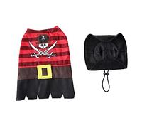 ibasenice Disfraz De Pirata para Perros Ropa De Halloween para Perros Ropa Interesante y Duradera para Mascotas para Fiestas y Celebraciones