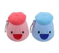 ibasenice Dispensador de Bolsas para Desechos de Mascotas de Silicona Flexible 2 Unidades Colores Azul Claro y Rosa Melocotón Soporte Colgante Compacto para Limpieza en Exteriores y Hogar