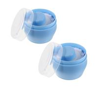 ibasenice Dispensador de Polvos para Bebés 2 Piezas con Borla y Estuche Portátil Azul, Contenedor Rellenable para Cuidado Piel del Ñiño, Adecuado para Viajes y Cambios de Pañal