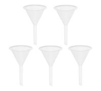 ibasenice Embudo de Plástico Transparente de 60ml para Laboratorio y Cambios de Aceite de Coche, Filtro y Protección Antidesbordamiento, Paquete de 5 Unidades