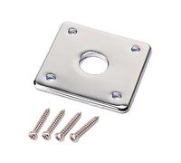 ibasenice Enchufe Cromada Placa de Conector de Guitarra Cuadrada Eléctrico Placa de Conector de Entrada de Guitarra de Metal con Tornillos