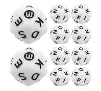 ibasenice English Letter Dice 40PCS Acrílico Blanco 20 Caras para Aprendizaje de Lengua y Juegos de Ortografía en Casa