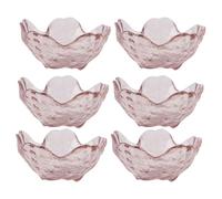 ibasenice Ensaladera de Cristal Púrpura Forma de Flor, 6 Piezas, para Servir Frutos Secos y Dulces en Fiestas Casa, Diseño Ornamental Único de Vidrio