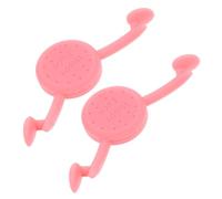 ibasenice Entrenador de Sonrisa Facial Diseño Ajustable y Encantador 2 Piezas de Silicona Rosa Mejora Facial y Ajusta los Dientes para Mujeres y Niñas
