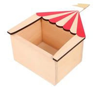 ibasenice Estante de Almacenamiento Pequeño de Madera Diseño de Casita de Circo Rojo Caja Decorativa Infantil para Organizar Juguetes y Decoración de Escritorio