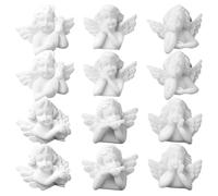 ibasenice Estatuillas de Ángel en Miniatura 30 Piezas de Resina Soporte Plano para Proyectos de Manualidades y Decoración Creativa para y Adultos