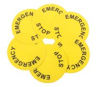 ibasenice Etiquetas de Señales de Parada de Emergencia Instalación Sencilla 6 Piezas de Pvc Amarillo para Líneas de Producción y Equipos Mecánicos