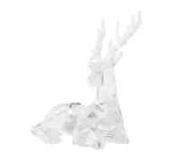 ibasenice Figura de Reno Acrílica Transparente para Decoración Navideña | Adorno de Mesa Hecho a Mano, Pieza Elegante para Estanterías, Adecuado en Navidad y Ambientes Festivos