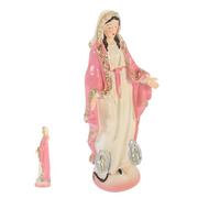ibasenice Figura Virgen María en Resina Rosa Acabado Delicado Rebabas, Adorno de Escritorio Adecuado para Decorar Tu Espacio de Estudio o Sala