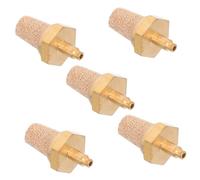 ibasenice Filtro De Entrada De Cobre M5 Para Máquina De Humo De Escenario, Silenciador Neumático De Latón, Boquilla De Repuesto Piedra De Burbujas, 5 Piezas Compatibles Para Compresor De Aire