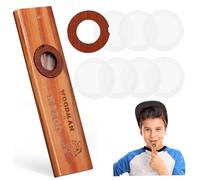 ibasenice Flauta De Madera Maciza Kazoo Para Adultos Instrumentos Musicales Fáciles De Aprender Compañero Para Ukelele y Guitarra Membrana Portátil