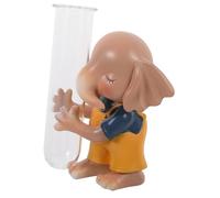 ibasenice Florero de Vidrio con Escultura de Conejo Jarrón Hidropónico Moderno para Escritorio Decoración Versátil para Flores y Plantas Pequeñas