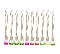ibasenice Fragancia Colgantes Diseño Recargable 10 Botellas, Frasco Vacío de Cristal y Madera, para Mantener el Interior Fresco Color Aleatorio para Coche