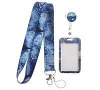 ibasenice Funda Protector Cartas Cordón Desmontable para Tarjetas de Identificación y Diseño en Azul Adecuado para Uso en Home y Outdoor Decoracion Colegio