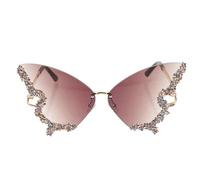 ibasenice Gafas de Sol sin Montura para Mujer Estilo Cristales Decorativos Grandes y Retro Color Café Ideales para Fiestas Playa y Uso Diario Accesorio de Moda Años 90