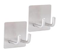 ibasenice Ganchos Adhesivos de Acero Inoxidable Instalación sin Taladro 2 Piezas Diseño Moderno y Multifuncional para Baño y Cocina para Toallas y Batas