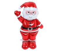 ibasenice Globo Inflable Grande de Papá Noel de Aluminio para Decoraciones Navideñas, Reutilizable y Fácil de Montar, Adecuado para Celebraciones Festivas al Aire Libre
