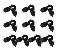 ibasenice Gomas Elásticas que No Marcan ni Dañan el Pelo Forma de Orejas de Conejo de Satén 10 Accesorios Cabello Suaves para Mujer