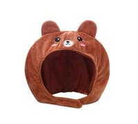 ibasenice Gorro de Peluche con Diseño de Oso Divertido y Unisex Accesorio Animal para Fiestas y Disfraces Gorro Corto Suave y Cálido para Adultos