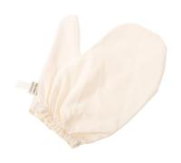 ibasenice Guante de Masaje de Seda Guante Exfoliante Corporal de Seda Cruda, Beige, con Muñequera Elástica, para Sesiones de Spa Profesional y Viaje, para Mujeres y Hombres