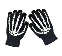 ibasenice Guantes de Ciclismo Nocturno Fluorescentes, Talla Única, Tejidos Acrílicos Transpirables y Antideslizantes para Hombre, Guantes de Esqueleto Decorativos para Halloween