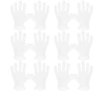 ibasenice Guantes de Microfibra Blancos para Joyería y Arte, Antiestáticos y Reutilizables, 6 Pares para Inspección y Banquetes
