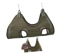 ibasenice Hamaca Suspendida para Aseo y Manicura De Gatos y Perros, Cama Elevada Transpirable De Macramé, Tamaño Mediano, Color Verde Militar, Adecuado Cuidado y Descanso De Mascotas Pequeñas