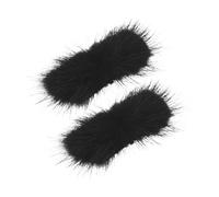 ibasenice Hebillas Desmontables para Zapatos de Mujer Negros Pompón Rectangular de Pelo, Clips Decorativos Esponjosos 2,7 X 1,2 Pulgadas para Tacones, Sandalias y Zapatos Planos,