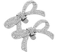 ibasenice Hebillas para Zapatos Desmontables con Lazo de Cristal Clips Decorativos para Bodas y Fiestas Accesorios Metálicos para Tacones y Sandalias para Mujer