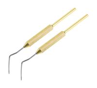 ibasenice Herramienta de Injerto Móvil para Apicultura, Aguja para Cría de Reinas de Colmena, 2 Piezas de Aluminio Amarillo, Equipo Ligero y Portátil para Transferencia Precisa en Apiarios