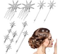 ibasenice Horquillas Cabello Uso Duradero y Sujeción Gemas de Imitación, 8 Piezas Plateadas Accesorio Elegante para Ocasiones Obsequios